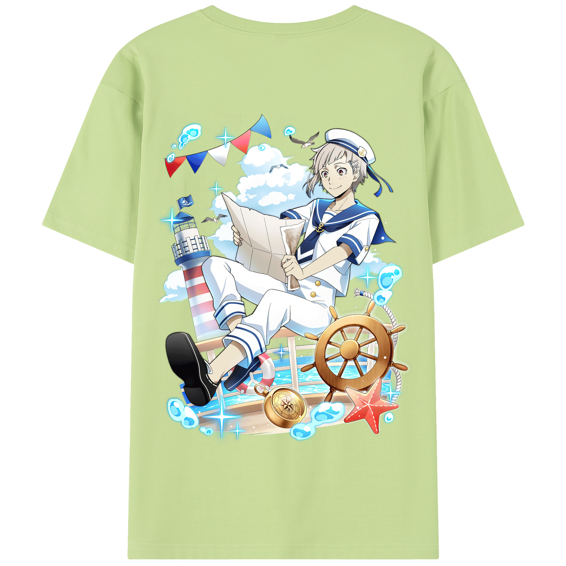 （画像用） 文豪ストレイドッグス Bungo Stray Dogs 綿100％半袖Tシャツ（背面プリント）